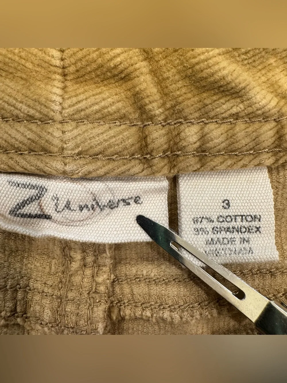 Y2K Low Rise Brown Corduroy Bootcut Flare Pants Z Universe Size 3